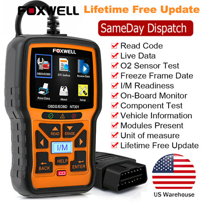 #ad Foxwell NT301 Code Reader Check Engine Fault OBD2 Scanner Car Diagnostic Tool $61.99