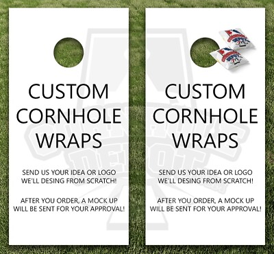 #ad Custom Logo Sports Any Design Cornhole Board Vinyl Wrap Skins Laminated Decals $40.49