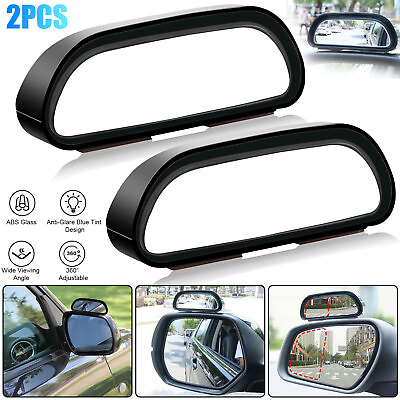 2PCS Car Blind Spot Mirror 360° Wide Angle Convex Rear Side View Kit Universal $12.98