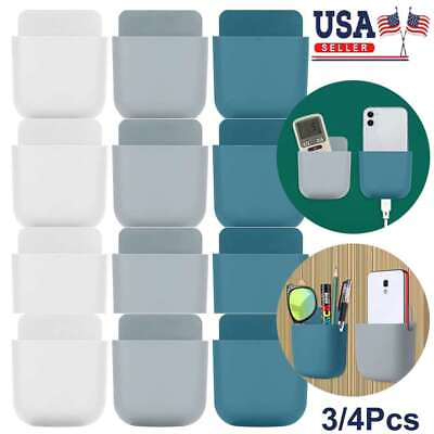 #ad Wall Mounted Storage Box Remote Control Storage Case Mobile Phone Plug Holder US $9.37