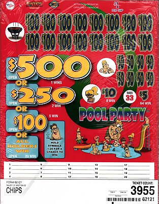#ad Single Pull Chip Game Pool Party $160.00