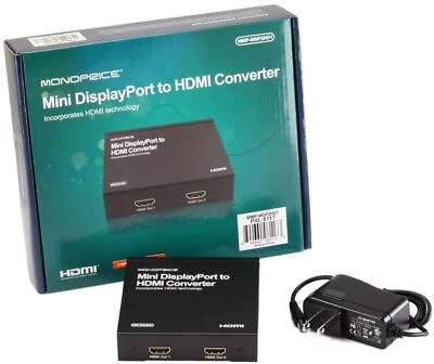 #ad Monoprice Mini DisplayPort Thunderbolt to 2X HDMI Converter w Audio For Apple $19.99
