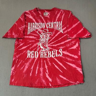 Ole Miss Red Rebels Vtg AOP Tie Dye Oneita Single Stitch Sports T Shirt XL #ad $10.00