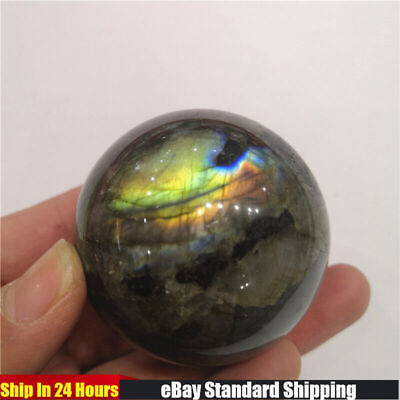 #ad 50mm Natural Labradorite Stone Sphere Quartz Crystal Fengshui Ball Healing Reiki $14.24