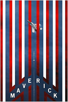 #ad Top Gun Maverick Top Gun 2 Red White And Blue Movie Poster 2022 $24.99