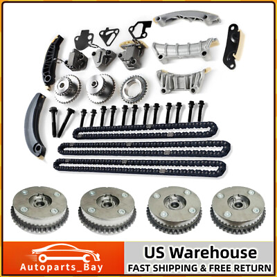 #ad TIMING CHAIN Kit 4 VVT CAM PHASER Fits 07 15 Chevrolet GM EQUINOX CTS 3.0 3.6L $329.95