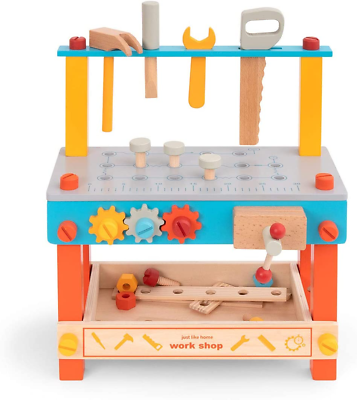 Kids Tool Bench Small Kids Workbench Wooden Toddler Workbench Pretend Play To... $50.99