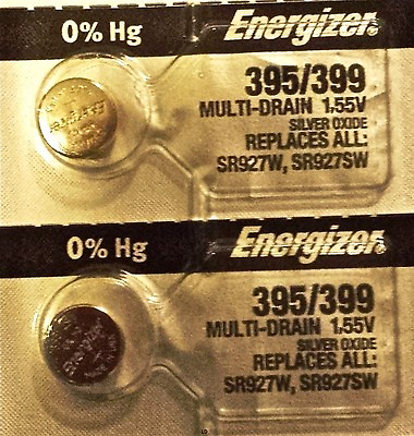 #ad ENERGIZER 395 399 WATCH BATTERIES SR927SW 2 Piece Sealed Authorized Seller $3.99