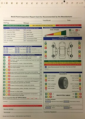 Multi Point Inspection Form 2 Part FD QC O P8 #ad $160.00