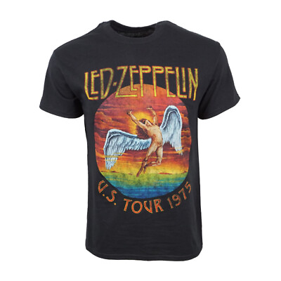 #ad LED ZEPPELIN MENS 1975 US TOUR T SHIRT ORIGINAL AND AUTHENTIC LICENSE SHIRT NEW $13.95