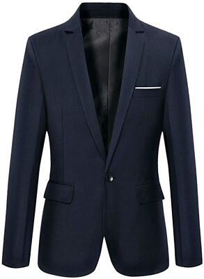 Mens Slim Fit Casual One Button Blazer Jacket $85.41