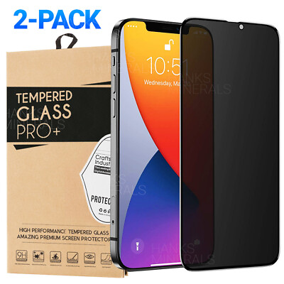 #ad 2 Pack Privacy Tempered Glass Full Screen Protector For iPhone 14 13 12 Pro Max $8.98