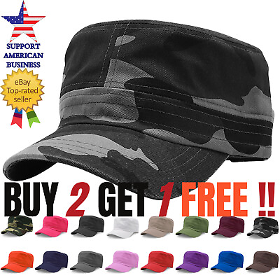 #ad Men#x27;s Camo Military Cap Cadet Style Hat for Outdoor Wear Cotton Dad Hats $8.94