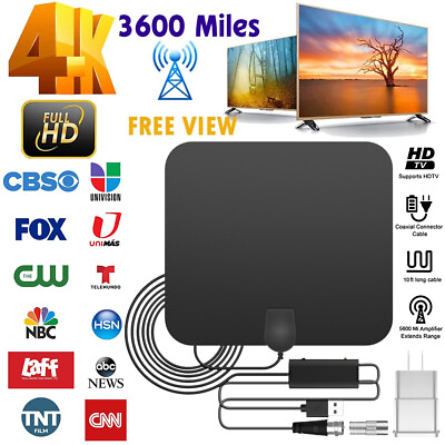 #ad Antena Digital Para Smart Tv Rango De 3600 Millas Con Amplificador 4K y HD 1080P $11.99
