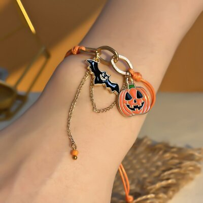 Cute Halloween Punk Pumpkin Ghost Bracelet Bangle Women Men Party Jewelry Gift $1.49