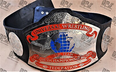 #ad UWF Tag Team World Heavyweight Wrestling Championship Title Belt 4mm Zinc plates $219.99
