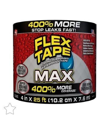 #ad Flex Tape Black MAX 4 in x 25 ft Black $32.99