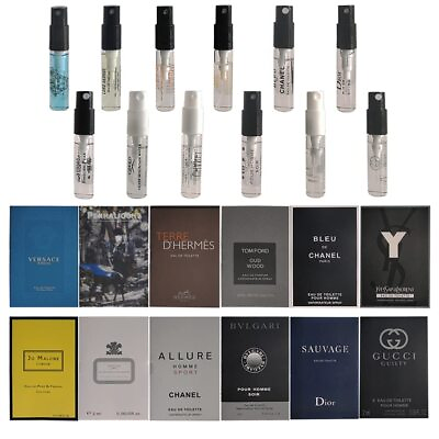 #ad Men#x27;s Perfume Sampler 12pcs Sample Vials Designer Fragrance Samples for Men Lot $42.99