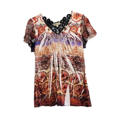 #ad Step into Summer with the One World PL Boho Top $15.00