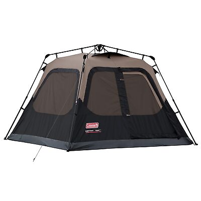 #ad Coleman 4 Person Cabin Tent for Camping with 60 Second Instant Setup Brown Black $130.99