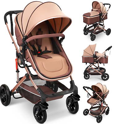 #ad Baby Stroller Foldable Baby Stroller Reversible Bassinet Travel Stroller for N $164.99