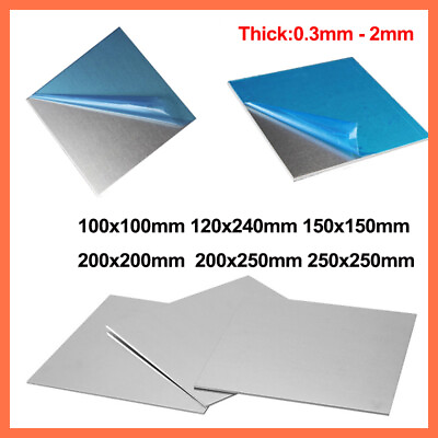 #ad Aluminium Plate Sheet Metal Thick 0.3mm to 2mm Thick Multiple Size Alu Plate $2.65