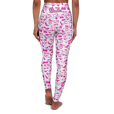 #ad Chic Barbie Print Leggings for Women Custom Pink Barbie Design on white leggins $37.99