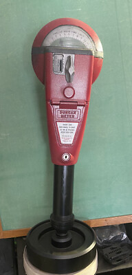 Vintage Red Duncan 60 Parking Meter And Key And Stand Working $200.00