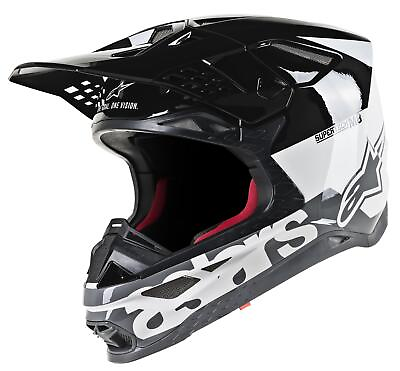 #ad Alpinestars Supertech M8 Radium Helmet X Large White Black Mid Gray Glossy $276.20