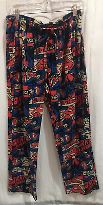 Superman Large Youth Lounge Pants Sleep Elastic Tied Waist $5.20