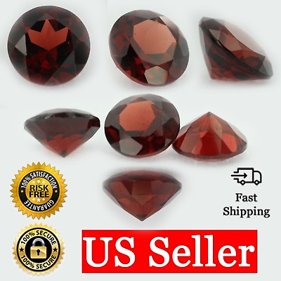 Loose Round Cut Genuine Natural Garnet Stone Single Almandine Red Birthstone $2.49