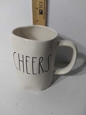 #ad Rae Dunn Cheers Mug Black Letters Coffee Tea Mug..Ships Fast $21.99