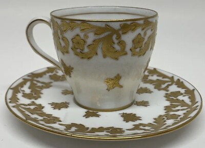 HB Royal Doulton Gold White Tea Cup And Saucer HB5736 E3309 $132.00