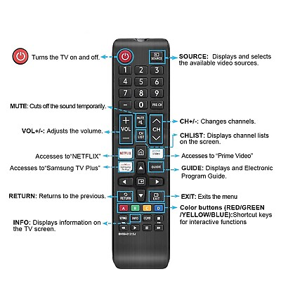 #ad BN59 01315J Replace Remote Control Fit for Samsung TV UN43TU7000F UN50TU7000F $7.69