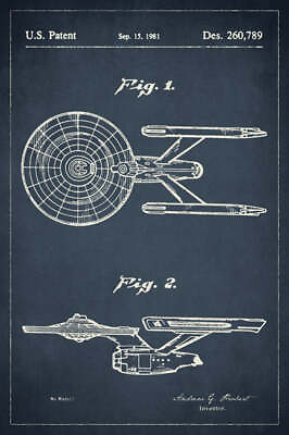#ad Star Trek Starship Enterprise Patent Art art print $11.95