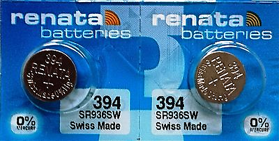 #ad 394 RENATA WATCH BATTERIES SR936SW 2 Pieces New packaging Authorized Seller $3.20