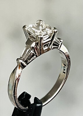 #ad Diamond Engagement Bridal set in Platinum with Princess Cut Center $3500.00