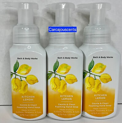 #ad Bath amp; Body Works Kitchen Lemon Gentle amp; Clean Foaming Hand Soap set of 3 $29.97