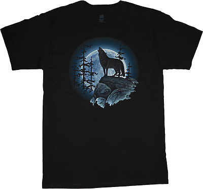 #ad Wolf t shirt for men lone wolf howling at the moon shirt wolves wolf tshirt mens $10.95