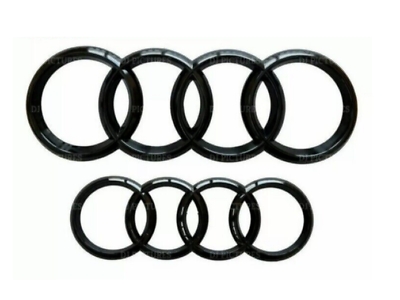 #ad Audi Gloss Black Front Rear Grille Bonnet Badge Rings A1 A3 A4 S3 RS 273mm 193mm $65.57
