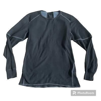 #ad Odlo Womens Base Layer Shirt Size M Black Long Sleeve Top Thermal $25.19