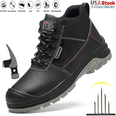 #ad Mens Waterproof Work Boots Steel Toe Safety Shoes Indestructible Non Slip Boots $45.07