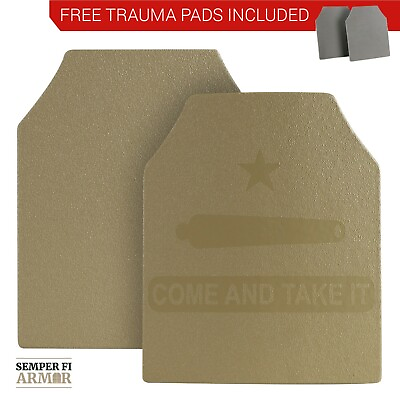 #ad Body Armor AR500 Plates Two 10X12s in Federal Standard Tan Side Plate Options $139.95