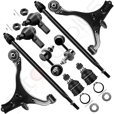 10pc Suspension Ball Joints Tie Rods Control Arms Kit For 2001 2005 Honda Civic $83.59
