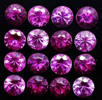Natural Sri Lanka Pink Sapphire 7 MM Round 16 Pcs Certified Calibrated Gemstone $44.99