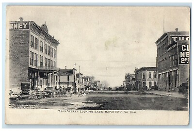 1910 Main Street Looking East Exterior Building Rapid City South Dakota Postcard $29.95