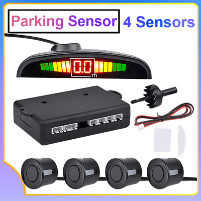 4 Parking Sensors LED Car Auto Backup Reverse Rear Radar System Alert Alarm Kit $11.95
