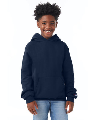 #ad Champion S790 Youth Long Sleeve 50 50 Powerblend Pullover Hooded Sweatshirt $31.36