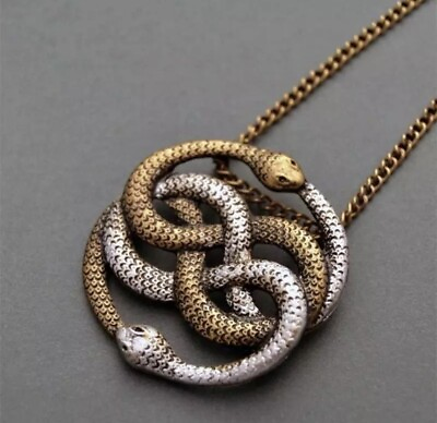 #ad Auryn The NeverEnding Story Double Snake Pendant Necklace Ouroboros Atreyu#x27;s $11.89