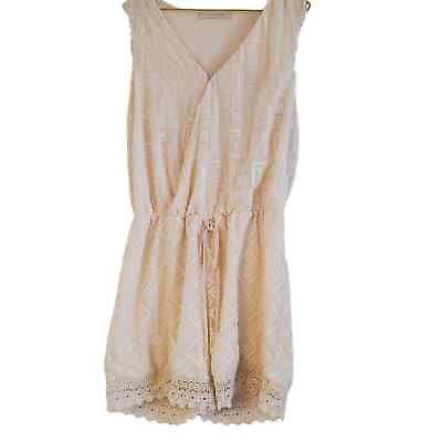 #ad Anthropologie Everleigh Lace Knit Romper Womens L Ivory NWT $21.99